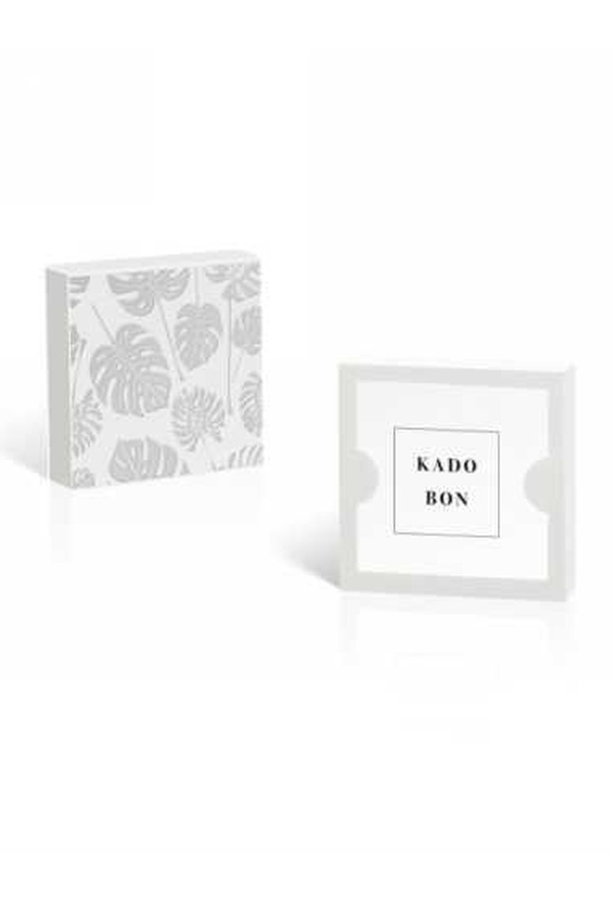Kadobon + Kadodoosje Bene Leaves White 12x12x3cm 10stuks