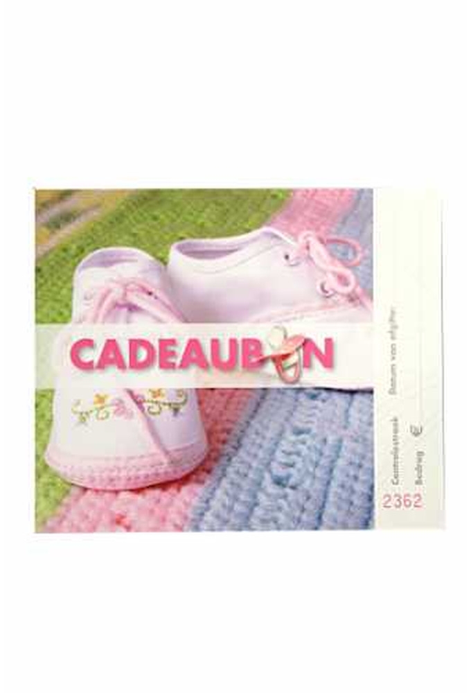 Kadobon Baby Meisje + Witte Envelop 13x13cm 10 stuks