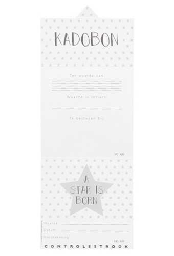Kadobon Silver Star + Envelop 12x12cm 12stuks