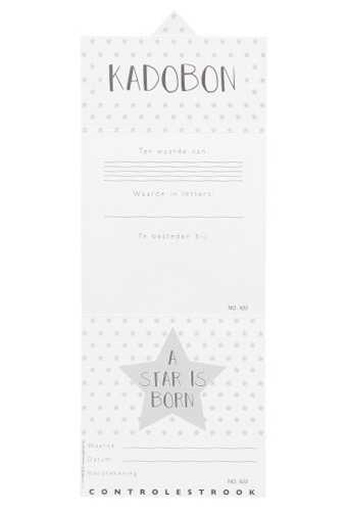 Kadobon Silver Star + Envelop 12x12cm 12stuks