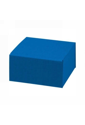 Kadodoos Colour Rib Blauw Vierkant 20x20x10cm 25stuks