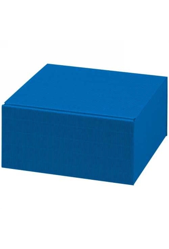 Kadodoos Colour Rib Blauw Vierkant 25x25x12cm 25stuks