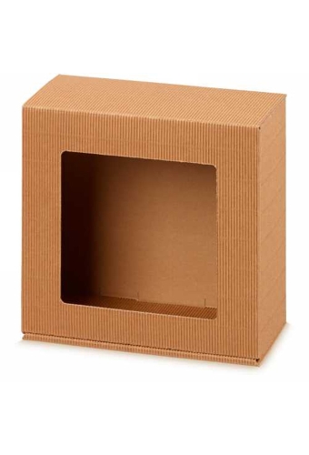 Kadodoos Colour Rib Naturel Vierkant & Venster 20x20x10cm 25st