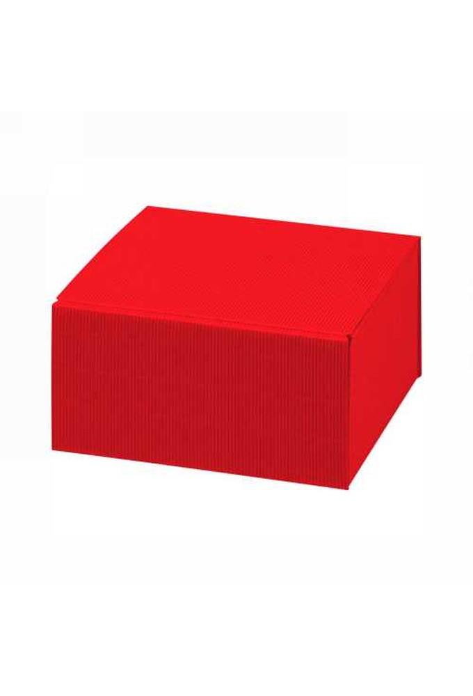 Kadodoos Colour Rib Rood Vierkant 20x20x10cm 25stuks