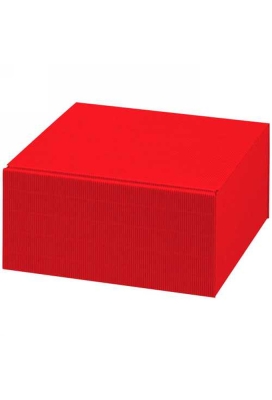 Kadodoos Colour Rib Rood Vierkant 25x25x12cm 25stuks