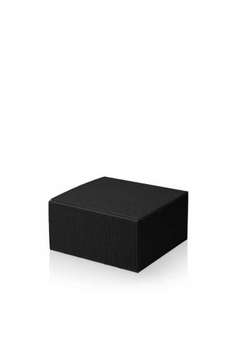 Kadodoos Colour Rib Zwart Vierkant 20x20x10cm 25stuks