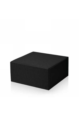 Kadodoos Colour Rib Zwart Vierkant 25x25x12cm 25stuks
