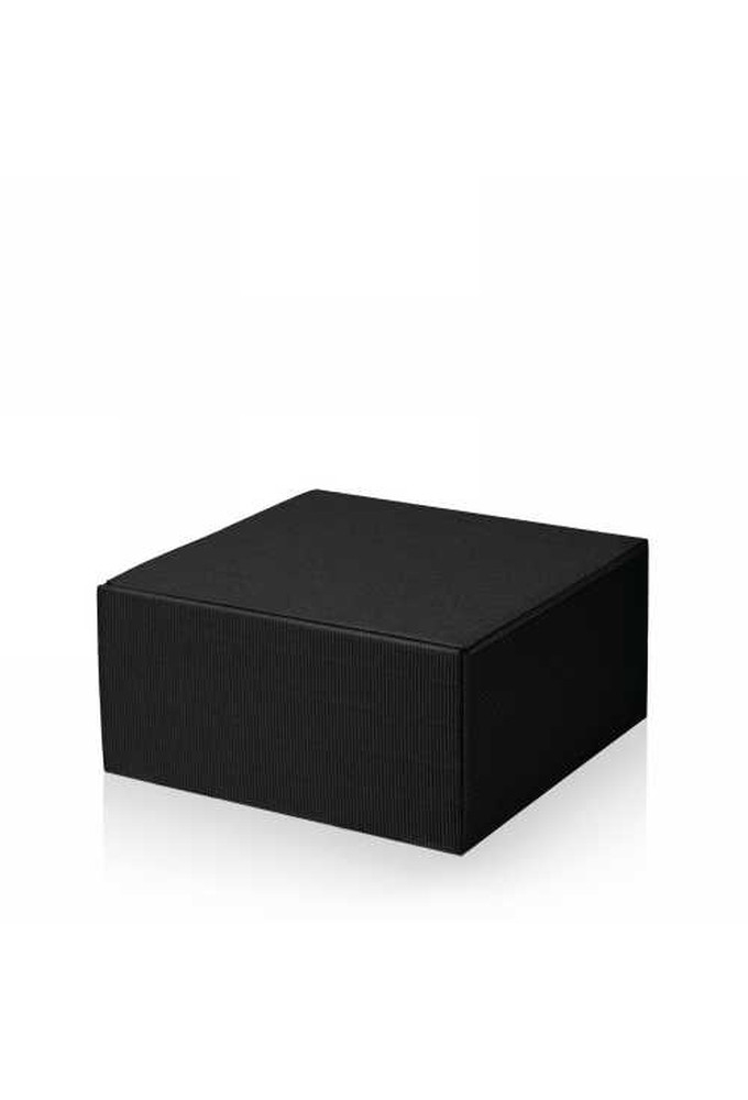 Kadodoos Colour Rib Zwart Vierkant 25x25x12cm 25stuks