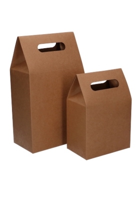 Kadodoos Flores Met Handgreep Hoog Model Naturel & Tape 16x9x26cm 10stuks OP IS OP