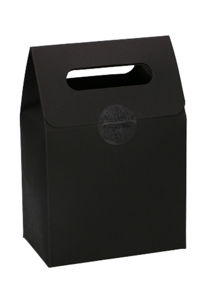 Kadodoos Flores Met Handgreep Hoog Model Zwart & Tape 13x8x18cm 10st