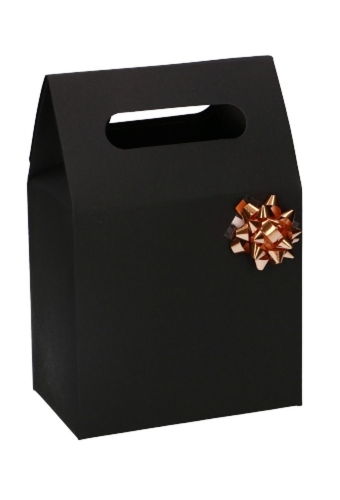 Kadodoos Flores Met Handgreep Hoog Model Zwart & Tape 13x8x18cm 10st