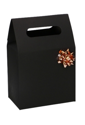 Kadodoos Flores Met Handgreep Hoog Model Zwart & Tape 13x8x18cm 10st