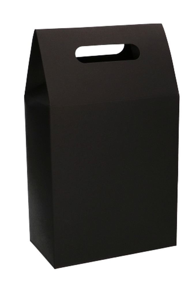 Kadodoos Flores Met Handgreep Hoog Model Zwart & Tape 16x9x26cm 10st