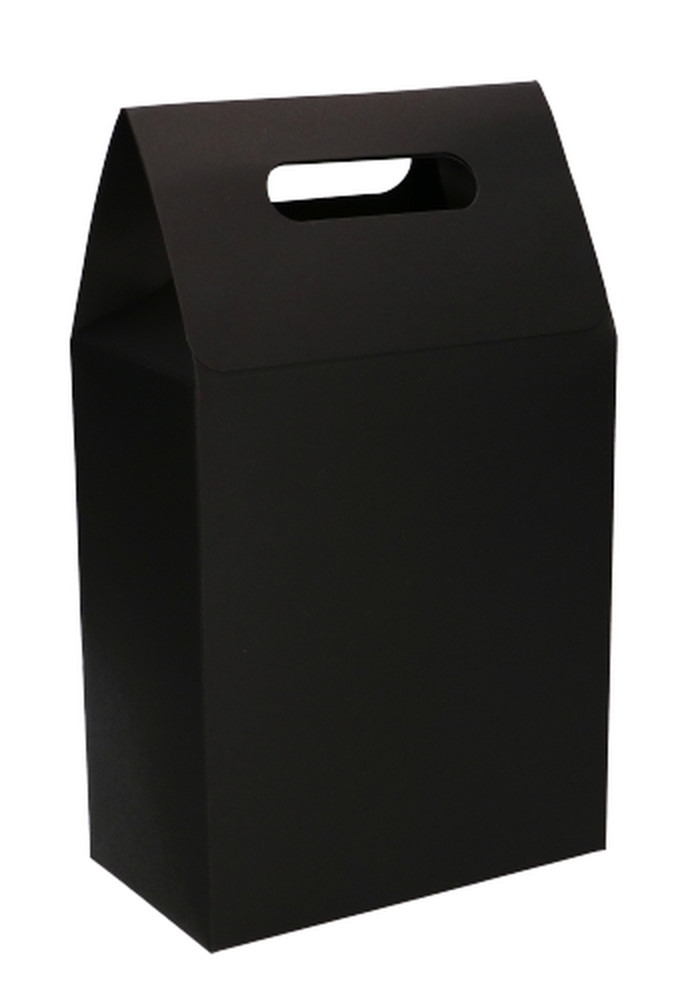 Kadodoos Flores Met Handgreep Hoog Model Zwart & Tape 16x9x26cm 10st