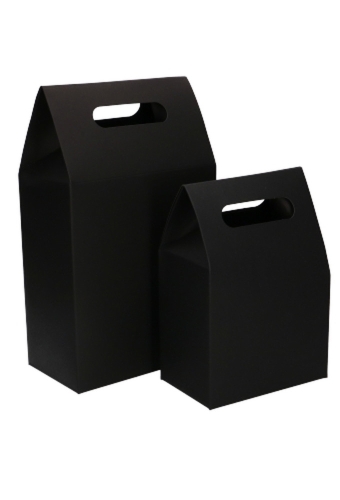 Kadodoos Flores Met Handgreep Hoog Model Zwart & Tape 16x9x26cm 10st