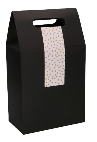 Kadodoos Flores Met Handgreep Hoog Model Zwart & Tape 16x9x26cm 10st