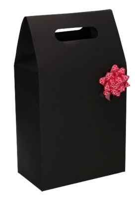 Kadodoos Flores Met Handgreep Hoog Model Zwart & Tape 16x9x26cm 10st
