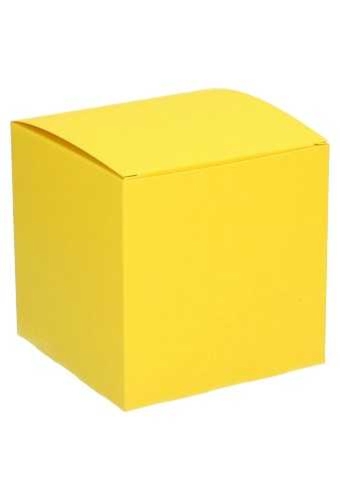Kadodoosjes KrabBOX Gerecycled Geel 8x8x8cm 25stuks OP IS OP