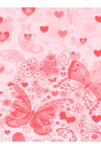 Kadofolie Dubbelzijdig Rood & Love Wit Mat & Hartjes 70cm x 50meter