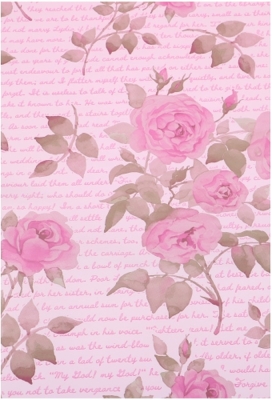 Kadofolie Dubbelzijdig Roze & Roze Rozen en 70cm x 50meter OP IS OP