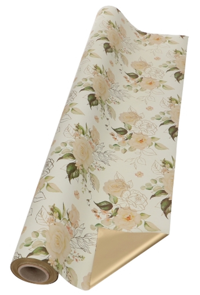 Kadofolie Dubbelzijdig Roze Creme & Goud Mat Metallic 70cm x 40meter