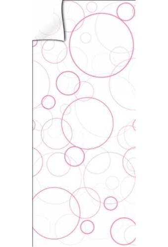 Kadofolie Transparant Amora Roze & Wit 80cm x 120meter