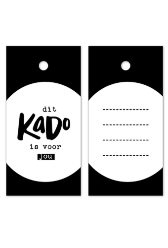 Kadokaartje Dit Cadeau Is Voor Jou Wit Zwart 8x4cm 100stuks