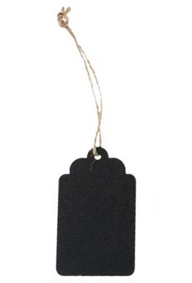 Kadokaartje HOUT Krijtbord Golf 6.8X4cm Blanco & Koord 36stuks