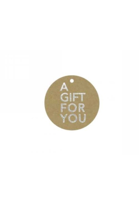Kadokaartje Kraft A Gift For You Zilver 5cm 50stuks