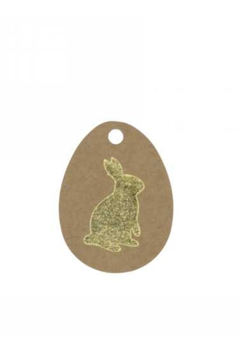 Kadokaartje Kraft Haasjes Goud 5x3.8cm 50stuks