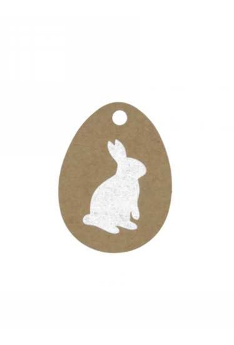 Kadokaartje Kraft Haasjes Zilver 5x3.8cm 50stuks
