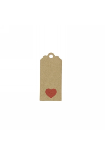 Kadokaartje Kraft Hartje 6.5x3cm 50stuks