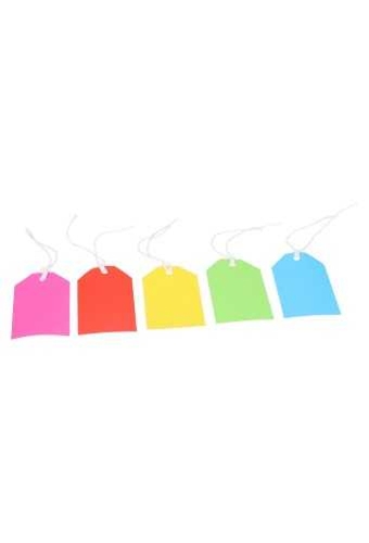 Kadokaartje Uni Kleuren Assortie Blanco & Koord 4.5x8.5cm 100stuks