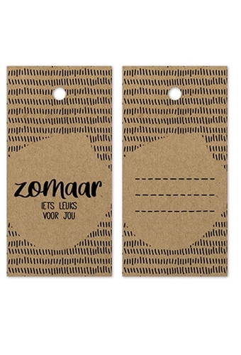 Kadokaartje Zomaar Iets leuks Voor Jou Kraft Zwart 8x4cm 100stuks