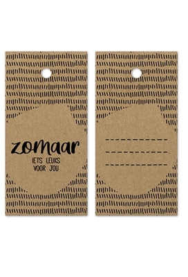 Kadokaartje Zomaar Iets leuks Voor Jou Kraft Zwart 8x4cm 100stuks