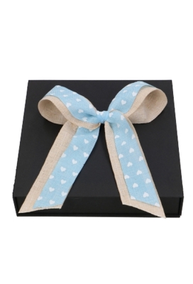Kadolint Katoen Baby Blauw Hearts 25mm x 20meter