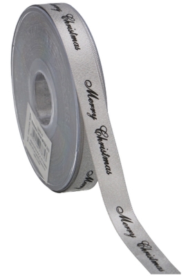 Kadolint Merry Christmas Zilver & Zwart 15mm x 25 meter