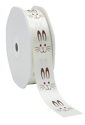 Kadolint Pasen Satijn Lint Creme Happy Easter Bunny 22mm x 25meter