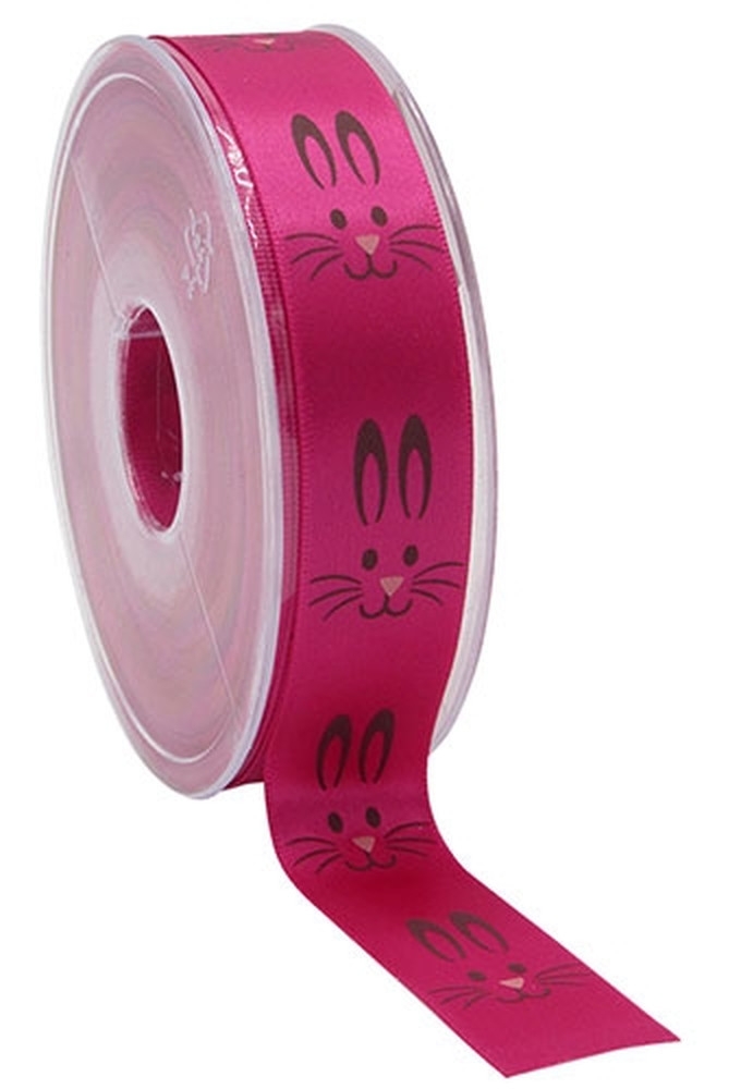 Kadolint Pasen Satijn Lint Fuchsia Happy Easter Bunny 22mm x 25meter