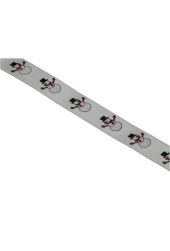 Kadolint Satijn Lint Zilver Met Sneeuwpop 15mm x 25 meter OP IS OP
