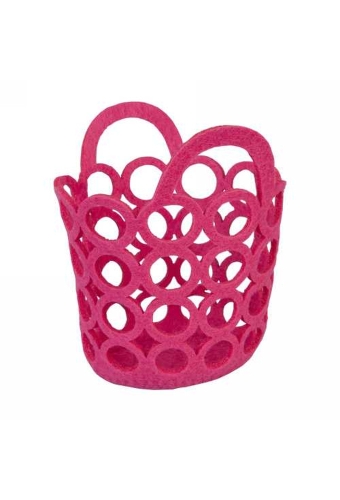 Kadomandje Felt Rondjes Fuchsia 7.5-10cm x12cm 6stuks