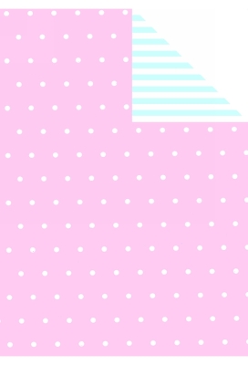 Kadopapier Dubbelzijdig Mat Glad Dots Roze En Blauw 50cm x 200m