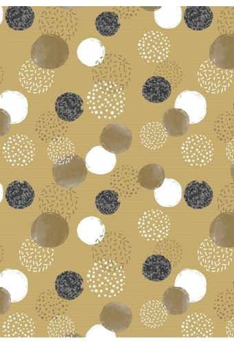 Kadopapier Kraft Dots Zwart Wit 50cm x 100meter