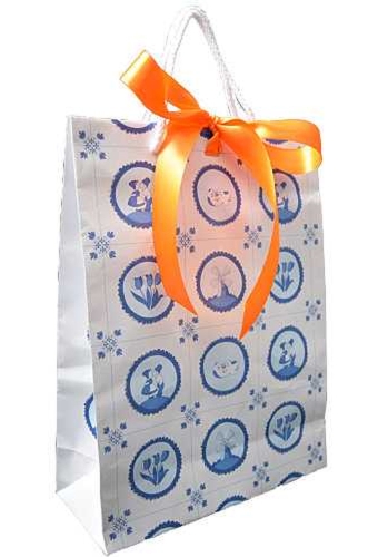 Kadotas Delfts Blauw Tegeltje Met Koord & Lintgleuf 24x10x32cm 10st