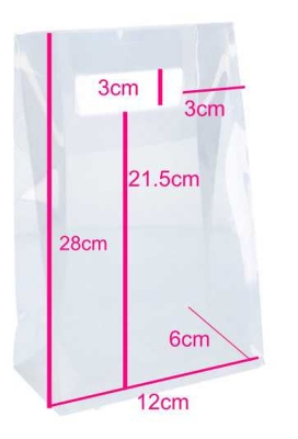 Kadotasjes Dolo Transparant 160my 12x6x28cm EXTRA HOOG 25stuks