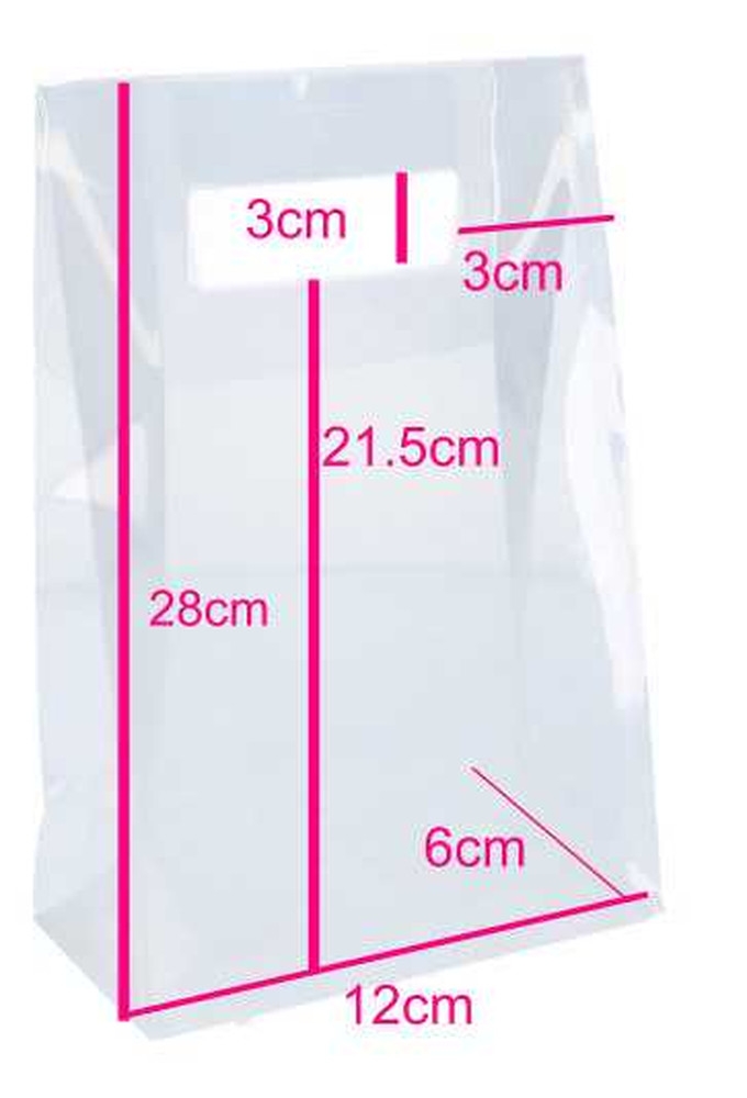 Kadotasjes Dolo Transparant 160my 12x6x28cm EXTRA HOOG 25stuks