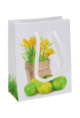 Kadotasjes Klein Paaseieren & Bloem Safran 10x5x13cm 10stuks