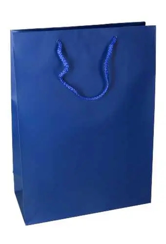 Kadotasjes Latina Mat Donker Blauw Met Koord 27x12x37cm 11stuks