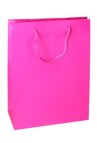 Kadotasjes Latina Mat Fuchsia Met Koord 22x10x29cm 12stuks