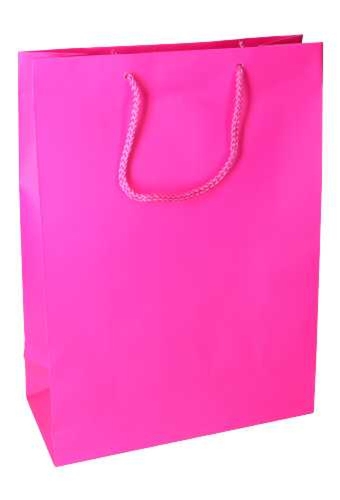Kadotasjes Latina Mat Fuchsia Met Koord 27x12x37cm 12stuks